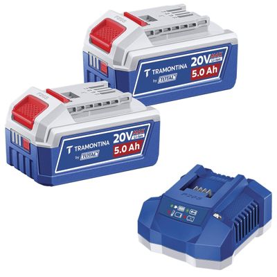 Kit 2 Baterias Tramontina 20V 5,0Ah + Carreg.