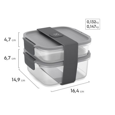 Kit Marmiteira Electrolux Lunch Box Cinza