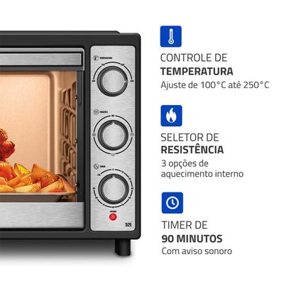 Forno Elétrico Mondial Grand Family FRN-52 preto / 110