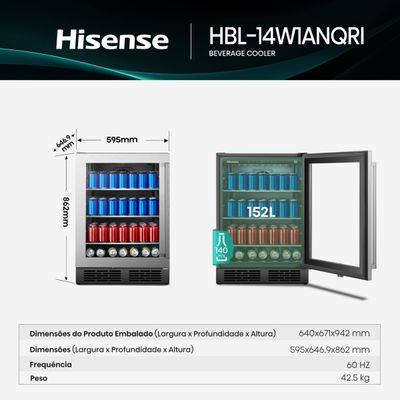 Frigobar Hisense Beverage Cooler 152L Inox