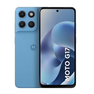 Smartphone Motorola Moto G17 Tela 6,7” 128GB 4G Câmera 50MP Alaskan Blue