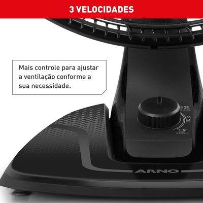 Ventilador de Mesa Arno Air Force VA46 Preto / 220