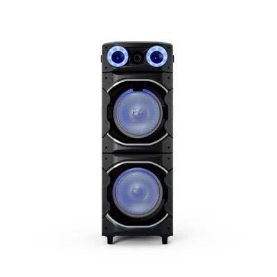 Torre de Som Philco PCX26000 2600W Bluetooth Woofer Duplo 12” Flash Light Preta