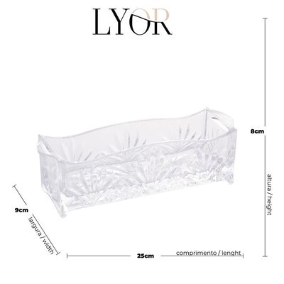 Porta Talher de Cristal Lyor Dublin Elegante Transparente