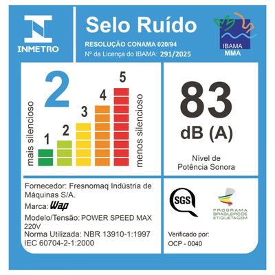 Aspirador de Pó Vertical WAP Power Speed Max 1600W 3 em 1 vermelho / 220