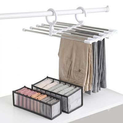 Kit Organização de Guarda-Roupa: Cabide Multiuso + Organizador de Gaveta