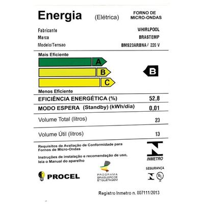 Micro-Ondas BMS23AR 23 Litros Inox Brastemp Prata / 220V
