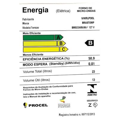 Micro-Ondas BMS23AR 23 Litros Inox Brastemp Prata / 110V