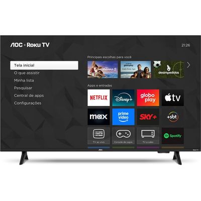 Smart TV 32 Polegadas DLED HD Roku TV 32S5155 78G AOC Preto / Bivolt