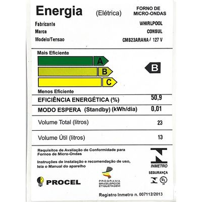 Micro-Ondas CMS23AR 23 Litros Inox Consul Prata / 220V