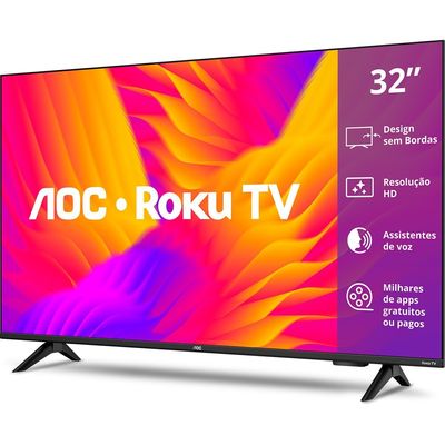 Smart TV 32 Polegadas DLED HD Roku TV 32S5155 78G AOC Preto / Bivolt