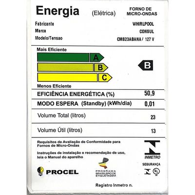 Micro-Ondas CMS23AB 23 Litros Branco Consul Branco / 110V