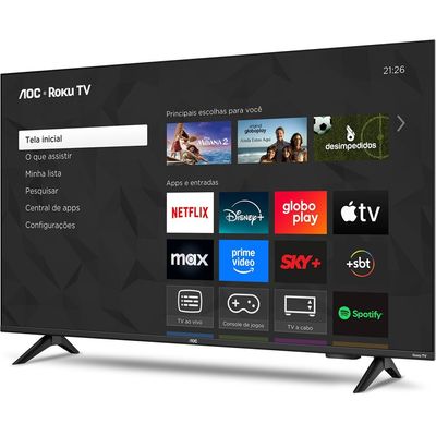 Smart TV 32 Polegadas DLED HD Roku TV 32S5155 78G AOC Preto / Bivolt