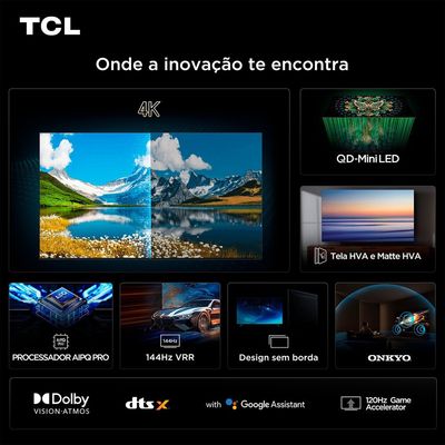 Smart TV TCL 65C6K 65 4K Mini LED Android TV Semp Tcl Preto / Bivolt