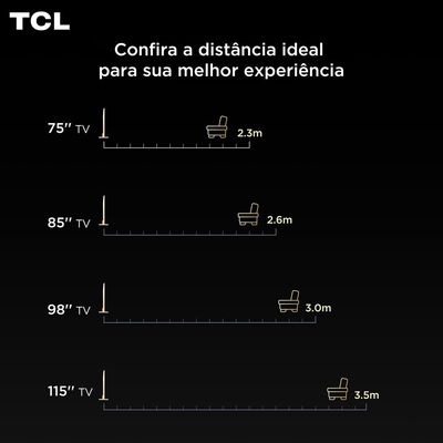 Smart TV TCL 65C6K 65 4K Mini LED Android TV Semp Tcl Preto / Bivolt