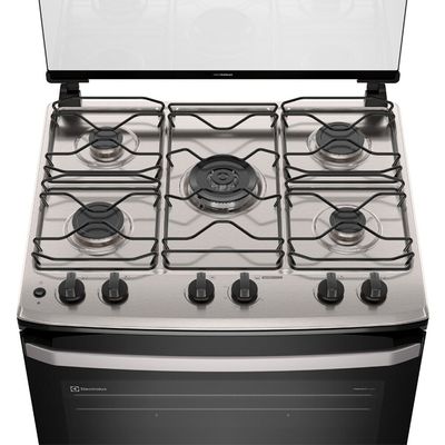 Fogão 5 Bocas FE5IW Mesa Inox PerfectCook VaporBake Electrolux Branco / Bivolt