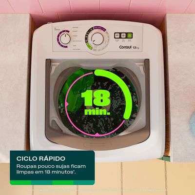 Máquina de Lavar 13 kg Dosagem Econômica Ciclo Edredom Branca CWH13AB Consul Branco / 110V