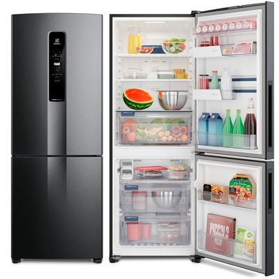 Geladeira Electrolux 490 Litros, Frost Free, Inverse, Black Inox - IB7B Preto / 220V