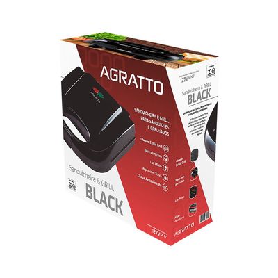 Grill Sanduicheira SA-01 Antiaderente Agratto Preto / 220V