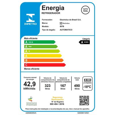 Geladeira Electrolux 490 Litros, Frost Free, Inverse, Black Inox - IB7B Preto / 220V