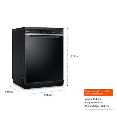 Lava-louças 15 serviços Brastemp com Smart Sensor - BLF61AE Preto / 110V