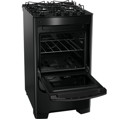 Fogão CFO4VBE com 4 Bocas Mesa de Vidro Grades Individuais Super Estáveis Consul Preto / Bivolt