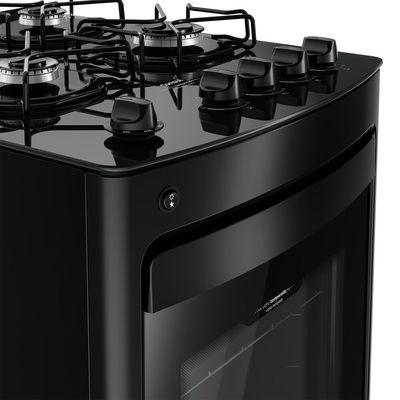 Fogão CFO4VBE com 4 Bocas Mesa de Vidro Grades Individuais Super Estáveis Consul Preto / Bivolt