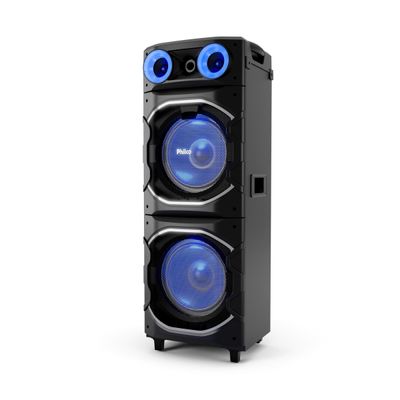 Torre de Som Philco PCX26000 2600W Bluetooth Woofer Duplo 12” Flash Light Preta