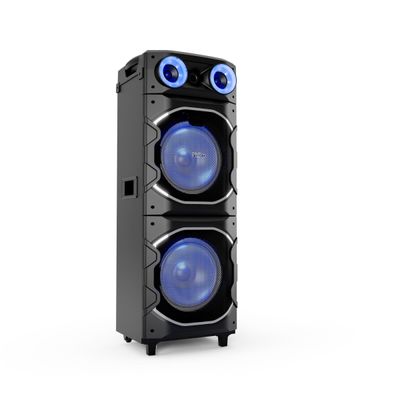 Torre de Som Philco PCX26000 2600W Bluetooth Woofer Duplo 12” Flash Light Preta