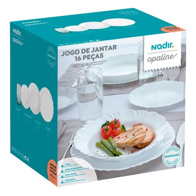 Aparelho de Jantar Duralex Nadir Pétala com Copos Favo 16 Peças UNICA