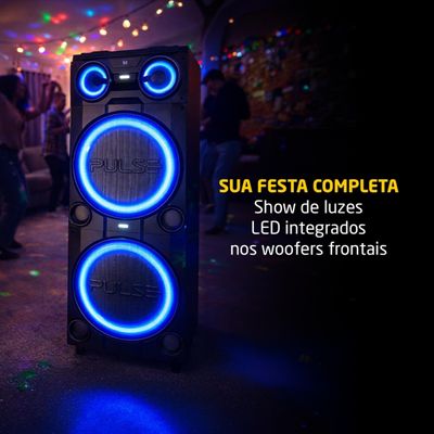 Torre de Som Pulse SP517 2500W RMS Bluetooth TWS LED Duplo Bivolt