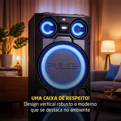 Torre de Som Pulse SP517 2500W RMS Bluetooth TWS LED Duplo Bivolt