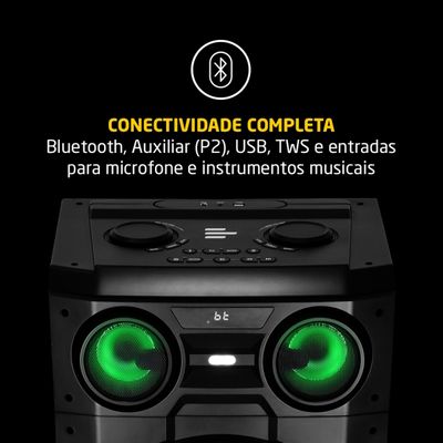 Torre de Som Pulse SP517 2500W RMS Bluetooth TWS LED Duplo Bivolt