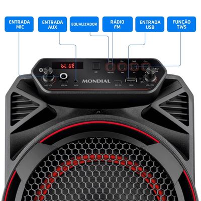 Caixa de Som Amplificada Mondial XSound CM-220-N 220W