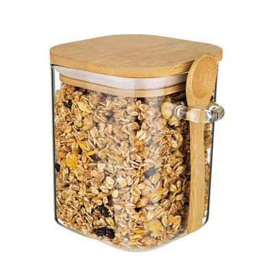 Pote Quadrado de Vidro Borossilicato Slim Euro Home 650 ml