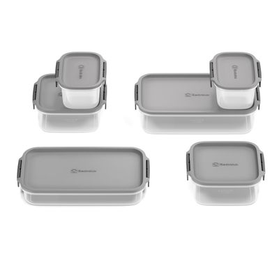 Kit Potes Herméticos Electrolux 6 Peças Cinza Empilháveis