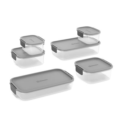 Kit Potes Herméticos Electrolux 6 Peças Cinza Empilháveis