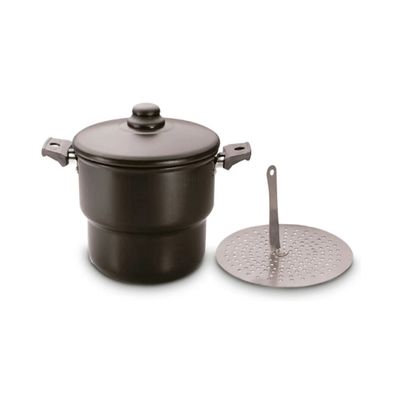 Cuscuzeira Eirilar Antiaderente com Tampa de Vidro Grafite 18cm UNICA