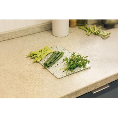 Tábua de Vidro para Corte Terrazo Cinza Claro 20cm x 30cm