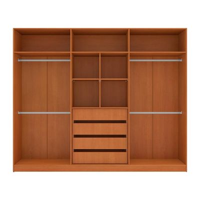 Guarda-Roupa Casal Madrid 6 Portas 4 Gavetas Freijó e Branco
