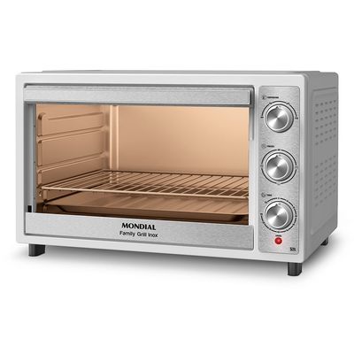 Forno Elétrico 52L Family Grill Inox Mondial Branco/Inox 1800W - FRN-52-WI 127V