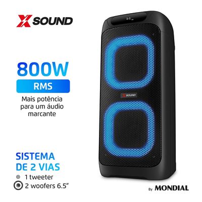 Party Box Xsound Mondial Preto 800W Bivolt PBX-800 Bivolt