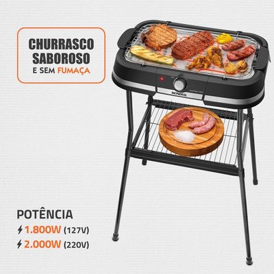 Churrasqueira Elétrica Mondial Preto 1800W - CH-09-BI 127V