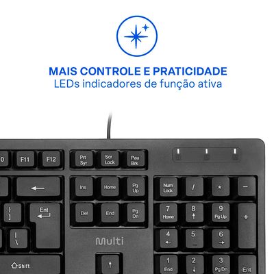 Kit Teclado com Mouse Multi CF600 TC609 Preto