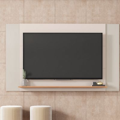 Painel Para Tv Até 65 Polegadas 3 Em 1 Jace Bege Branco