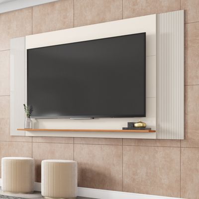 Painel Para Tv Até 65 Polegadas 3 Em 1 Jace Bege Branco