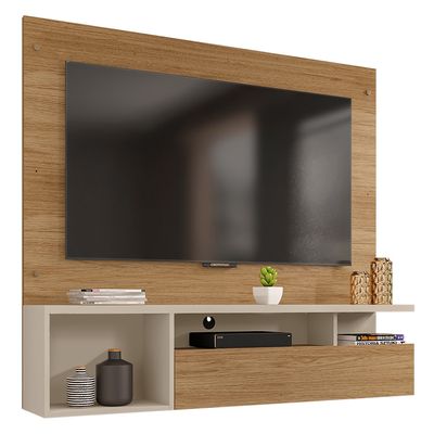 Painel Bancada Black Para TV até 55 Polegadas Caemmun Buriti/off white