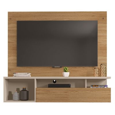 Painel Bancada Black Para TV até 55 Polegadas Caemmun Buriti/off white