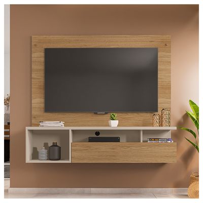 Painel Bancada Black Para TV até 55 Polegadas Caemmun Buriti/off white
