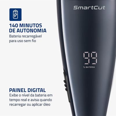 Cortador de Cabelos SmartCut Mondial Preto Bivolt - CR-11 Bivolt